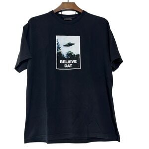 The Hundreds Classic Crewneck Black Mens T-Shirt Bomb Believe Dat XL